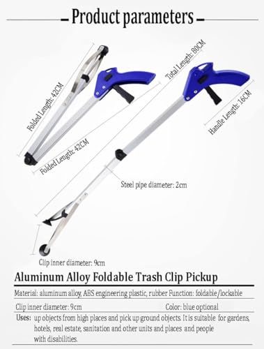 Image of 32 Inch Foldable Grabber Pick - Up Tool | Extra Long Reach Lightweight Trash Picker Stick with Strong Grip | Ideal for Elderly Garden Cleaning Litter Collection & Limited Mobility Users