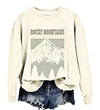Vintage Rocky Mountain National Park Colorado Sweatshirt Colorado Mountains Hiking Sweatshirt Cream Yellow
