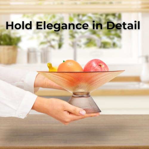 Cuenco decorativo de cristal elevado para evitar mesas sosas con diseño de olas 4