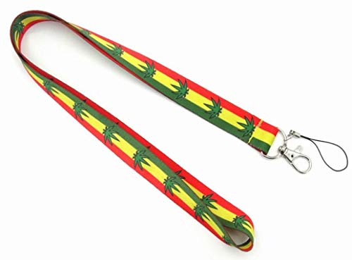 Colorful Cannabis/Hemp Fabric Lanyard - Id/Badge/Card Holder #TOP1