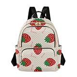 BCFHRGT Linda mochila informal de 14 pulgadas, color beige fresa, de 14 pulgadas, para mujer, para negocios