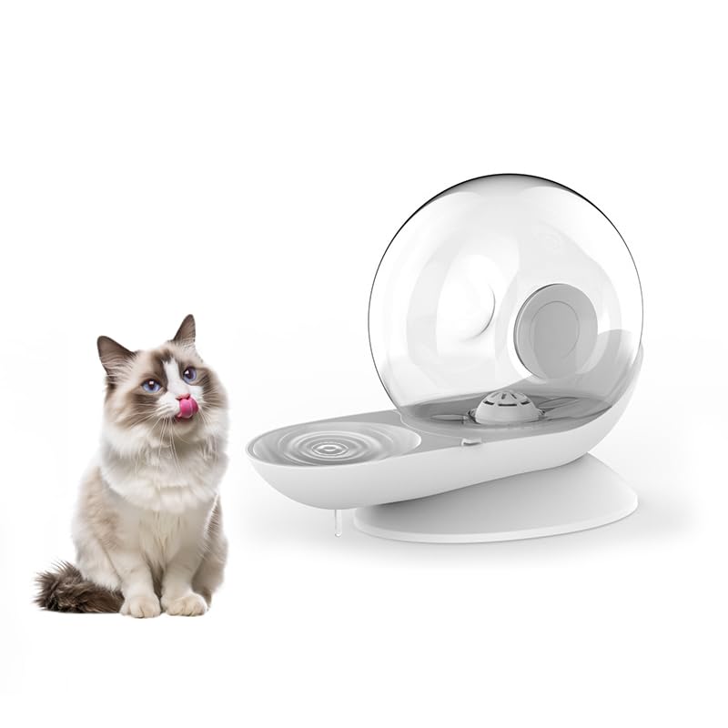 KUSIDI Cat Dog Water Dispenser Automatic Water Drinking Fountain for Small or Medium Size Dogs Cats Easy to Clean Snail Shape 2.8L ?Grey?