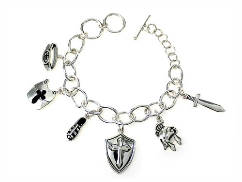 4031450 Armor of God Charm Bracelet Christian Scripture Strength and Protector