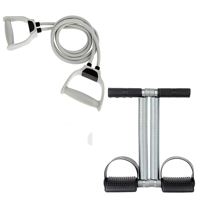 Fitness Exercise Spring Chest Expander with Dual Handles, Grey and Black, Adjustable Resistance Training Equipment for Home Workout-image-19