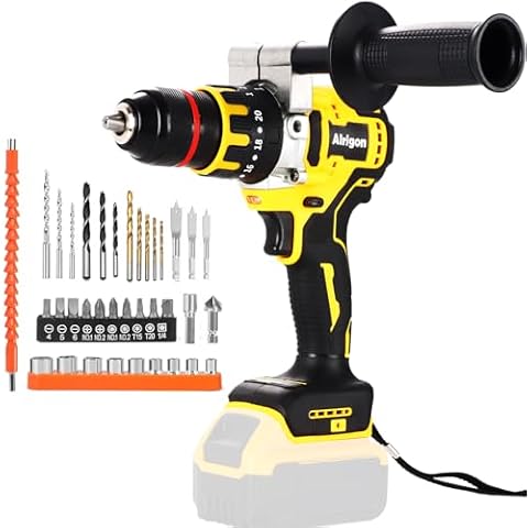 Cordless Hammer Drill Compatible with Dewalt 20V Battery,20+1+1 Metal Clutch, 33000 IPM Impact Hammer Drill Kit for Drilling Concrete, Metal, Wood(Tool Only, NO Battery) Cover
