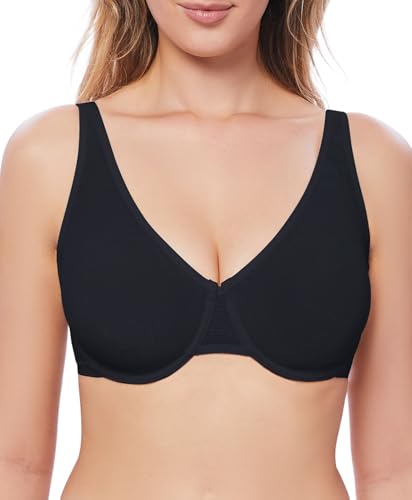 Image of Women's Sheer Bra Sexy Mesh Full Coverage See Through Unlined Underwire Supportive Plunge Bras