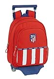 Licencia oficial. safta 612058020 Mochila pequeña ruedas, carro, trolley Atlético de Madrid, rojo/blanco/azul