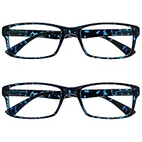 OPULIZE PEP Reading Glasses For Women Men, Large Rectangular Designer Frame With Spring Hinges, Scratch Resistant, Purple 3.5 (Pack Of 4