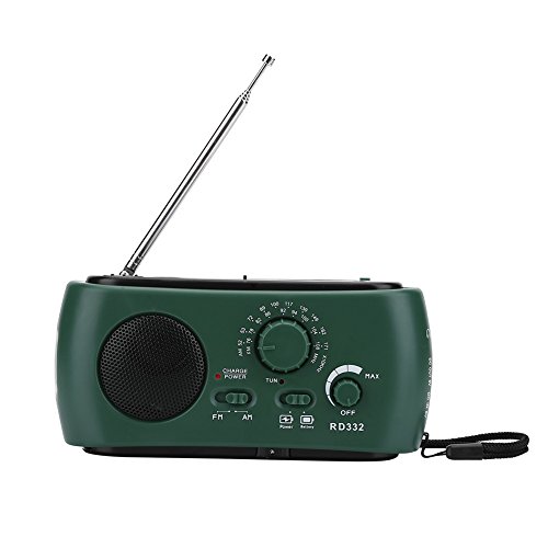 Solar Radio USB Solar Handkurbel Radio Wind Up Radio LED Taschenlampe, Tragbare Camping Notfall Solar Power Dynamo AM/FM Radio LED Touch Light Notfall Telefon Ladeger�t mit USB-Ladekabel