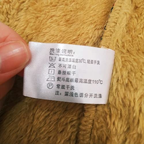 Wocoo Womens Sherpa Fleece Lined Shirts Jackets Plaid Lapel Button Down Coat Thermal Flannel Cotton Sweatshirt Outwears (Yellow, X-Large) #TOP2