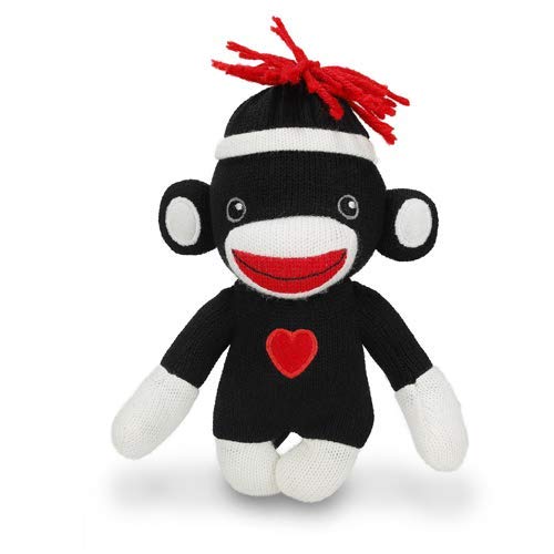 Plushland Adorable Sock Monkey, The Original Traditional Hand Knitted Stuffed Animal Toy Gift-for Kids, Babies, Teens, Girls and Boys Baby Doll