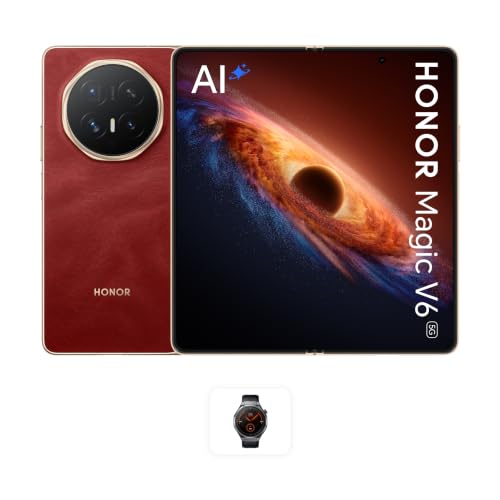 HONOR Magic V6 5G Foldable Smartphone, 16GB RAM + 512GB Storage, Red Bundle With Honor Watch, Screen Damage Insurance & 12M Extended Warranty Coverage - UAE Type Approved