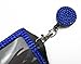 ALL in ONE Rhinestone Lanyard Bling Crystal Necklace + Badge Reel + Card Holder for Business Id/Key (Royal Blue)