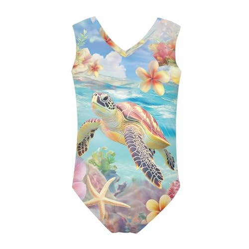 Image of Biyejit Girls Leotards Dance Sport Wear Gymnastics One-Piece Swimwear for Kids 3-14 Years