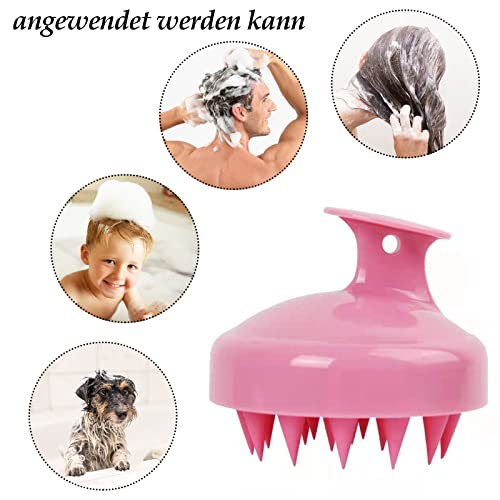 Foto von Kopfhaut Massagebürste, Silikon Scalp Massager für Peeling und Kopfmassage, Schuppenentfernung, Stimuliert Das Haarwachstum, kopfmassage Bürste für Nasses und Trockenes Haar (Türkis & Rosa)