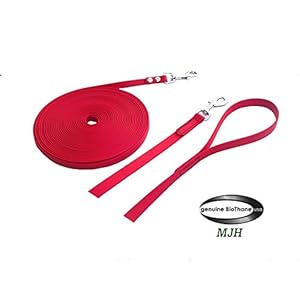 MJH/AfP BioThane sleeplijn 3m lang/9mm breed rood