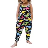 Kislio Toddler Baby Girls Jumpsuit One Piece Mermaid Romper Sleeveless Strap Summer Outfits Pockets Clothes 1-6 Years