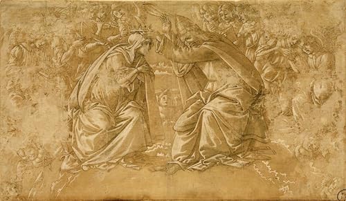 Toile Couronnement de Marie Botticelli 60x90cm pour habiller un grand mur vide avec élégance