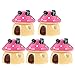 TOYANDONA 5Pcs in Miniatura Casa dei Funghi Resina Fata Giardino Ornamento Micro Paesaggio Stampi per Tavolo Micro Paesaggio Casa delle Bambole Bonsai Garden Decor (Rosy)