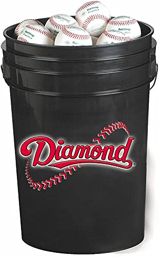 Diamond Baseball 30 D-OB Baseballs with Black 6 Gallon Ball Bucket BKT B D-OB 30
