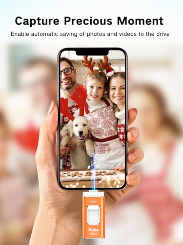Image of Gulloe 512GB Dual Interface Flash Drive for Phone Storage Photos Videos, Phone USB Backup External Photo Memory Stick - No App Required, Compatible with iPhone, iPad, Android & PC (Orange)