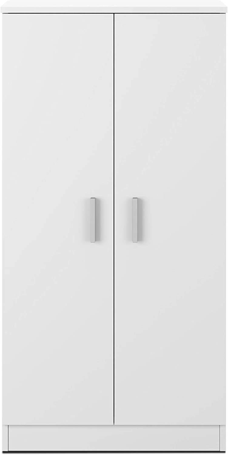 Mobelcenter, Mueble Zapatero Basic 2 Puertas, Armario Zapatero 2 Puertas Color Blanco Soft, Capacidad para 20-24 Pares de Zapatos, Medidas: Ancho: 55cm x Fondo: 36cm x Alto: 108cm (0894)