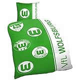  VfL Wolfsburg Bettwäsche Logohistorie Maße: 80 x 80cm 135 x 200 cm
