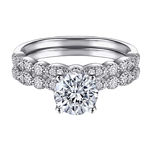 Bagues femme en argent éternité scintillant rond mariage et fiançailles chic