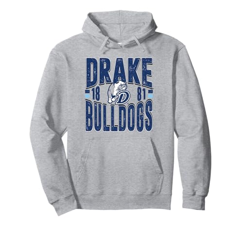 Drake Bulldogs Vintage 90's Retro Gray Officially Licensed Pullover Hoodie