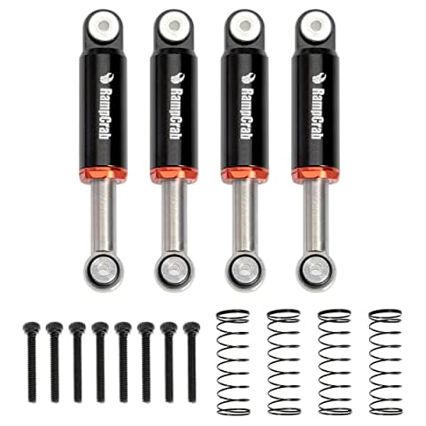 RampCrab RC Shock Absorber Damper, Metal 32.5mm Internal Spring Shocks for Axial SCX24 Bronco Gladiator Deadbolt JLU C10 B-17, 1/24 Crawler Car Upgrade Parts Cover
