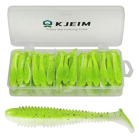 KJEIM 50 PCS Paddle Tail Swimbaits Cover