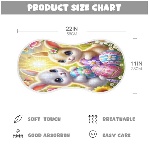 Easter Rabbits Eggs Flower Baby Burp Cloths Cotton Burp Clothes Absorbent Muslin Burp Cloths Soft Burp Cloth Rags for Newborn Girl Unisex Boy 1 Pack 22x11 Inches2