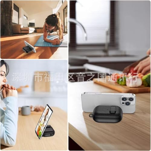 Image of Rugged Case Cover for Apple Airpods Pro 3 (2025), TPU + PC with Leather Texture, Clip Lock Design, Includes Phone Stand, Carabiner, Black (Orange, Leather with Stand)