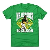 500 LEVEL Reggie Jackson Shirt (Cotton, XX-Large, Kelly Green) - Reggie Jackson Mr. October Field...