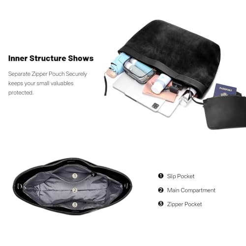 Bolso Tote de cuero genuino para mujer miniatura 5