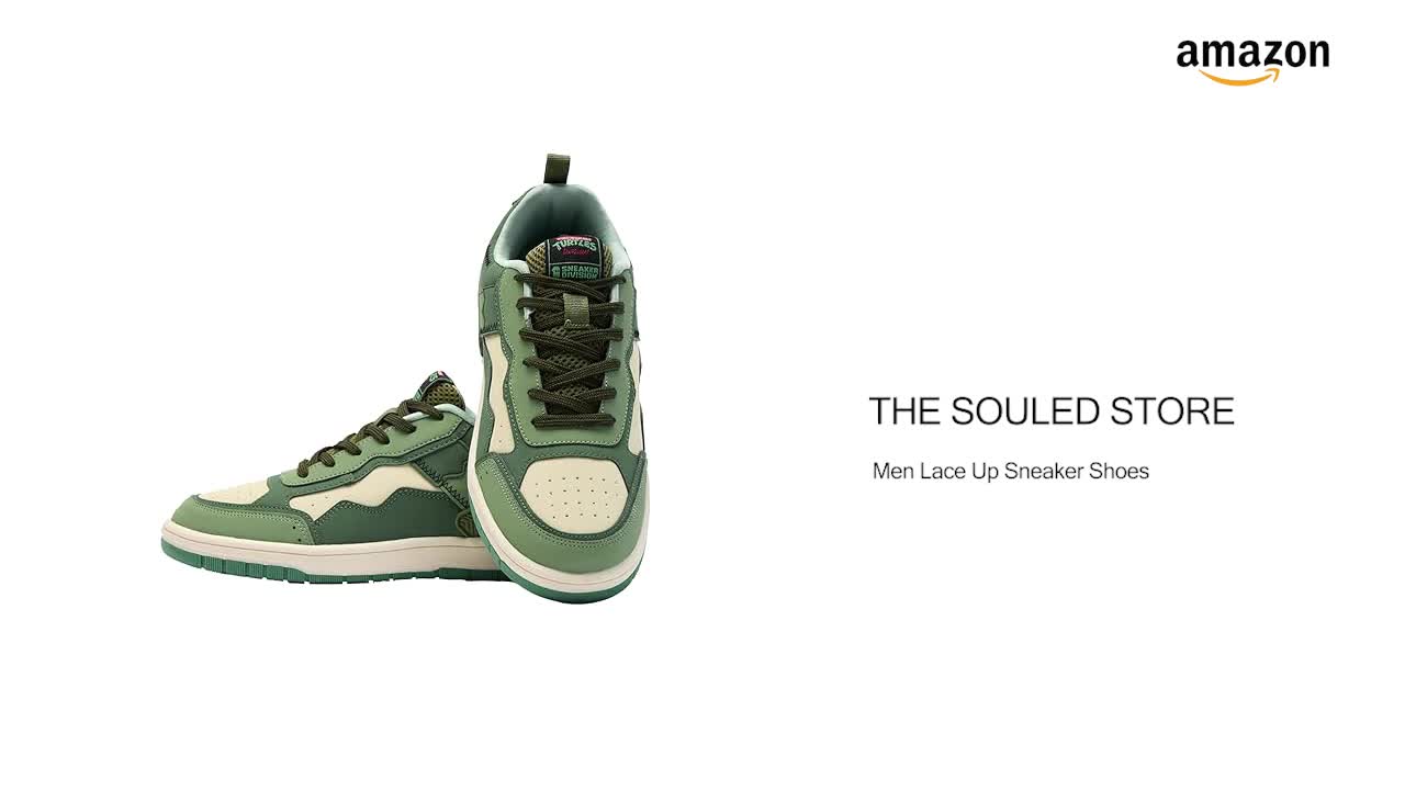 The Souled Store TMNT: Turtle Power Men and Boys Lace Up Green Low
