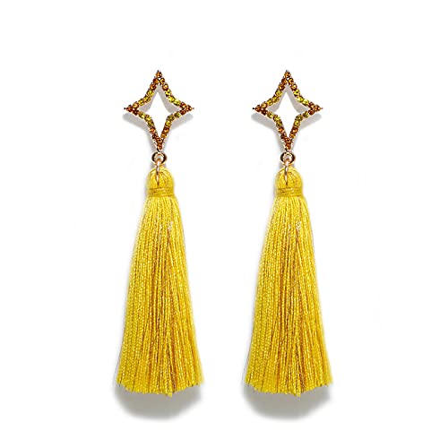 Boucles d'oreilles étoiles brillantes et lune marginales style ethnique bohème pour femme