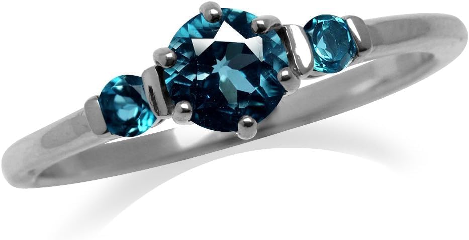 925 Sterling Silver Natural 3 Stone Genuine Montana Teal Sapphire Gemstone Handmade Ring For Women, Gift Band For Her
