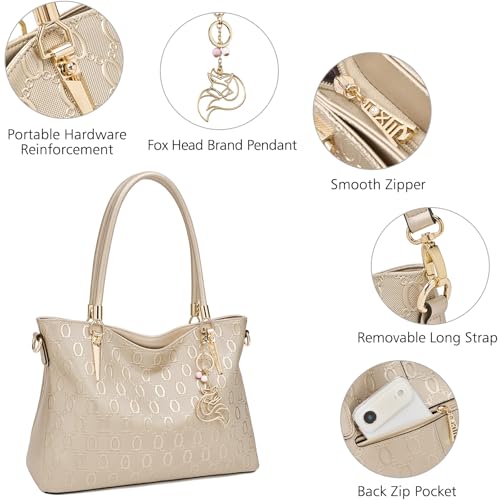 Image of FOXLOVER Soft Genuine Leather Medium Purses for Women Tote Bag Handbags with Top-handles Shoulder Satchel Purse