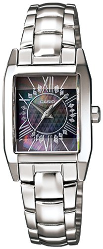 Casio Women's Core LTP1339D-1A Silver Stainless-Steel Quartz Watch with Black Dial