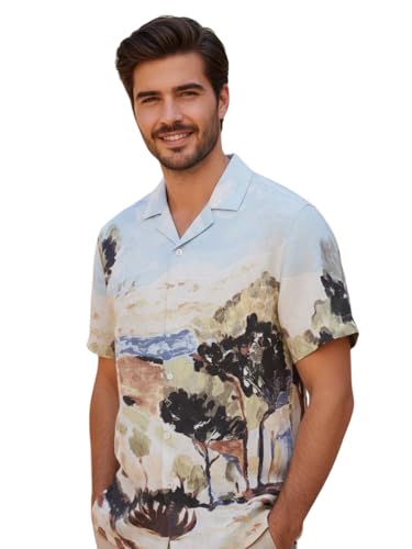 Image of GRECIILOOKS Men's Half Sleeve Rayon Shirt, Stylish Printed & Solid Slim Fit Casual Formal Shirt for Men, Regular Fit Trendy Party & Office Wear