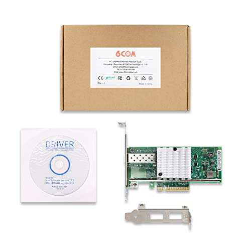 Image of 10Gb PCI-E NIC Network Card with Intel 82599EN Chip, Single SFP+ Port, Compare to Intel X520-DA1, PCI Express X8, Ethernet Converged Network Adapter Support Windows Server /Windows, Linux, Vmware