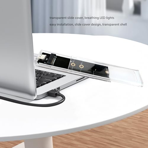 Gabinete M.2 NVMe SSD USB 3.1 Tipo C 10Gbps transparente miniatura 3