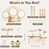 Vanplay Kids Wooden Drum Kit Musical Instruments For Toddlers - 3 Drums, 2 Cymbals, Xylophone & Sticks - Ages 3-5 - Musical Toys For Boys & Girls #3