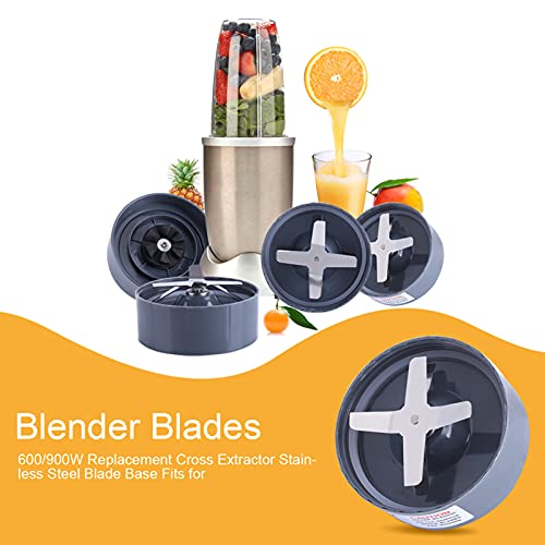 Blender Blade Replacement, Stainless Steel Bearing Replacement Blade Compatible with 900W/600W, Cross Blender Blade with O-Ring Sealing Gasket (900W)