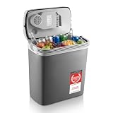 TZS First Austria - Frigo Portatile Elettrico 24L - Tripla Alimentazione con USB-C PD 3.0-52W Caldo e Freddo - Auto e Camping - Grigio Chiaro