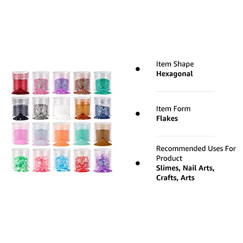 Chunky Glitter Fine Glitter And Flakes Mix, Tufusiur 20 Jars Holographic Glitter For Nail Art, Body Face Eye Hair Glitter For Euphoria Makeup Eyeshadow Resin Crafts Slime For Accessories Supplies #TOP6
