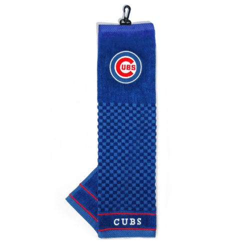 Team Golf MLB Chicago Cubs Embroidered Golf Towel Embroidered Golf Towel, Checkered Scrubber Design, Embroidered Logo 22.00" x 6.00" #1