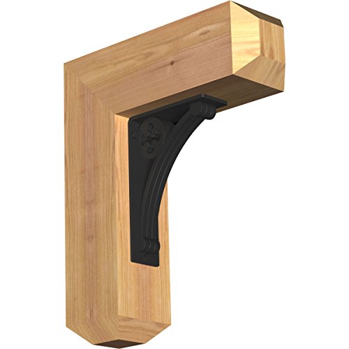 3 1/2"W x 13 1/2"D x 16"H Crawley Craftsman Ironcrest Smooth Bracket, Western Red Cedar (2"W x 5 1/2"D x 8"H Iron Bracket)