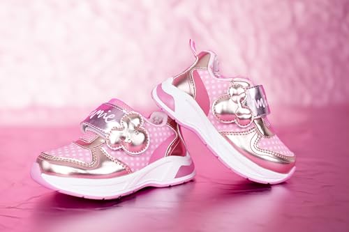 Minnie Mouse Sneakers Shoes with Hook and Loop Closure, Pink3